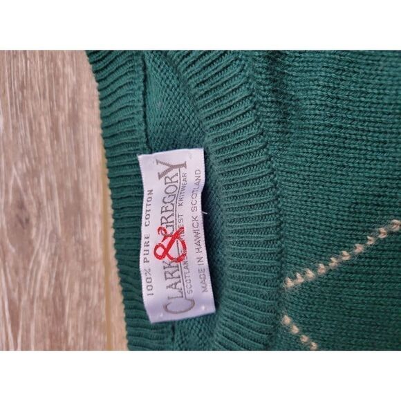 Clark and Gregory Scottish argyle size large 100% cotton green blue and red,  gr - Picture 7 of 7